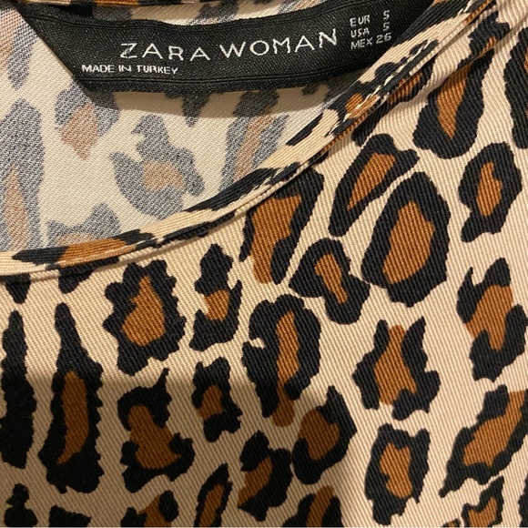 Zara Woman Leopard Print Babydoll Mini Dress ZB1 - Picture 4 of 6